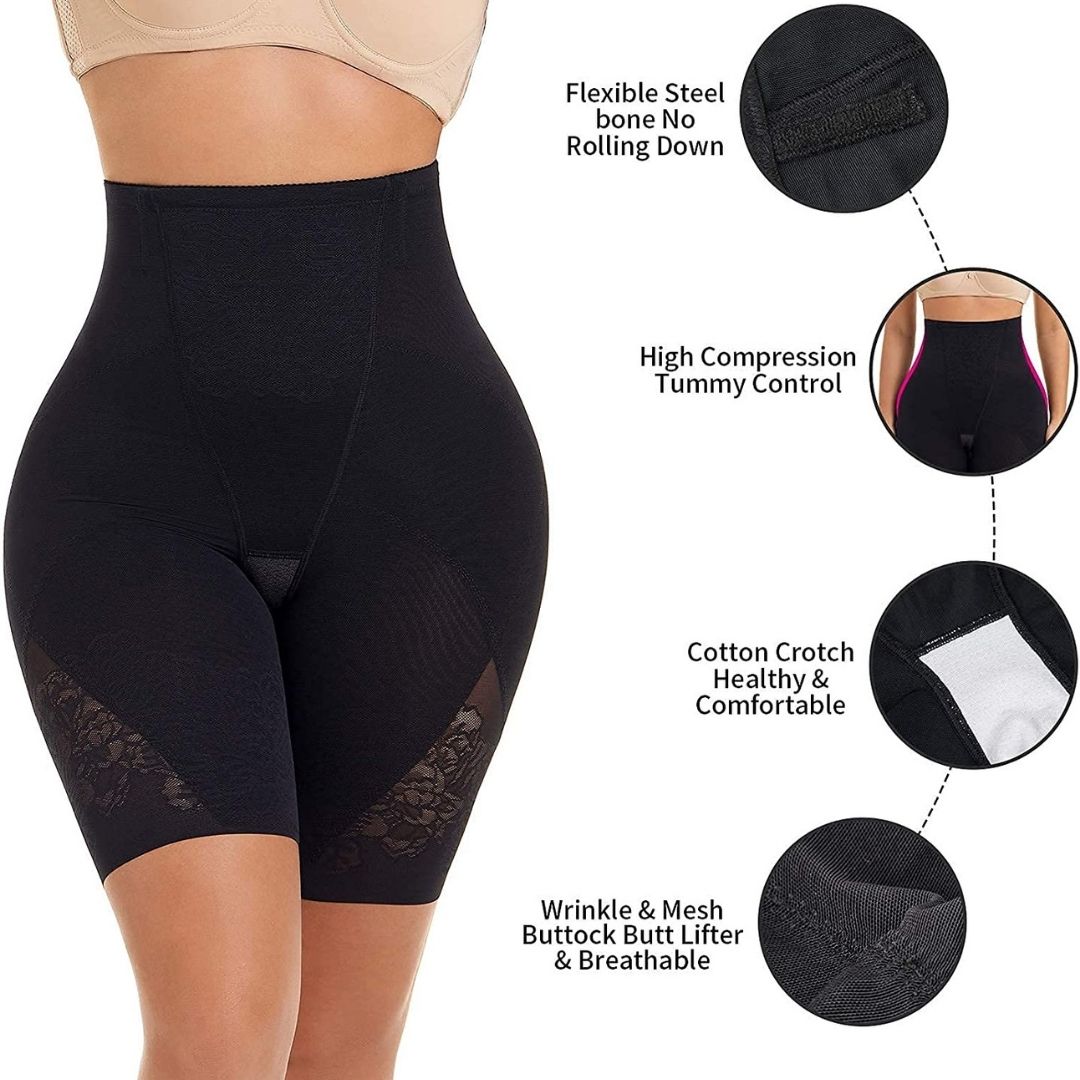 Mid-Thigh Lace Shapewear Shorts