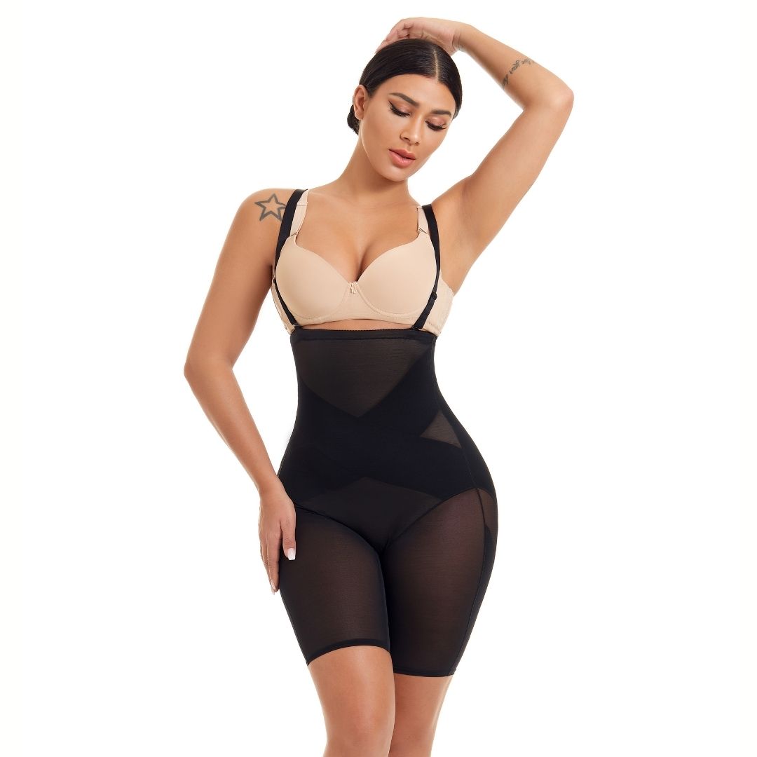 Women's Tummy Control High Waisted Shapewear Shorts with Straps