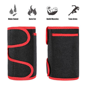 Red Neoprene 2 Pcs Arm Trimmers With Pockets Arm Shaper
